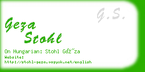 geza stohl business card